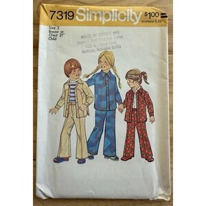 VTG‎ Simplicity Pattern 7319 Child's Shirt-Jacket & Pants Size 2 UNCUT FF